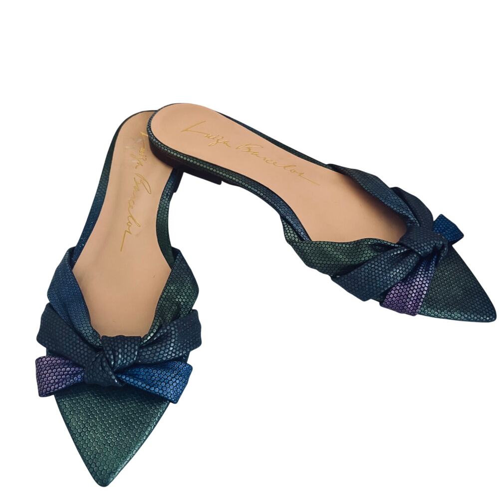 NWT Luiza Barcelos Brazil Aurora Babaloo Iridescent Snake Ombre Sandals Flats